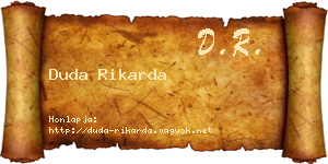 Duda Rikarda névjegykártya